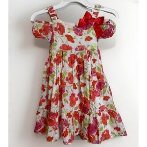 IRIS AND IVY - Spring Summer  Girls  Red Poppies Floral Dress - size 6X Easter